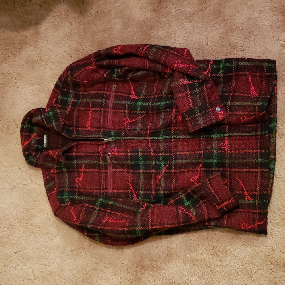 Pleasures wool zip up jacket